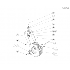 POWER RAKE - JOCKEY WHEEL - ASSEMBLY